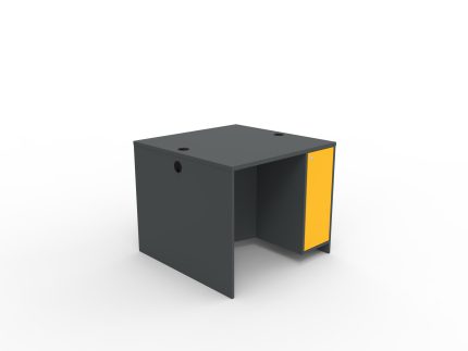 Szembenülős tanári asztal oldalszekrénnyel, átlós, 90*90 cm