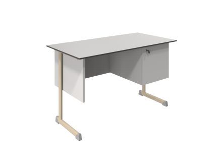 KEX oldalszekrényes tanári asztal, kompaktlemez lappal