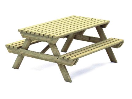 Piknik asztal 2 egybeépített paddal 2 x 3 személynek