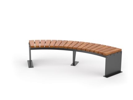 Domino támla nélküli íves pad 2