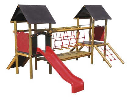 Kéttornyos vár görgőshíddal