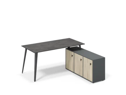 Icon irodai asztal - 160x80 cm, konténer lábbal
